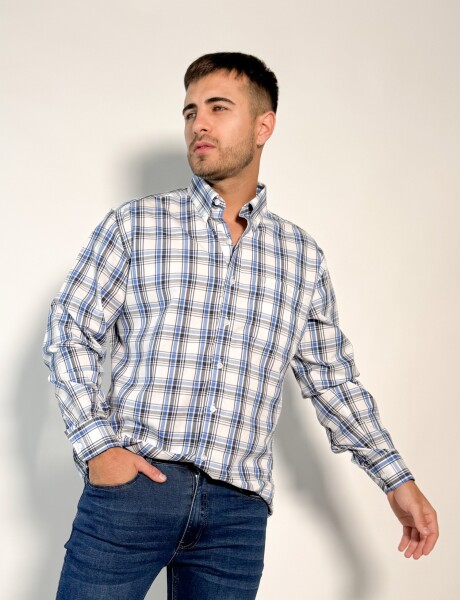 Camisa a cuadros Moises Blanco