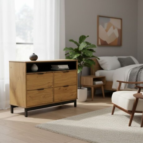 CÓMODA CAJONERA GUARDARROPA 4 CAJONES EN MADERA MACIZA CÓMODA CAJONERA GUARDARROPA 4 CAJONES EN MADERA MACIZA