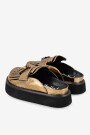 ZUECO CON PLATAFORMA Y FLECOS Oro