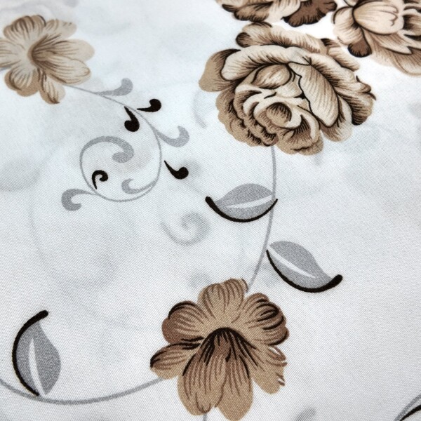 Juego de Sabanas 2 Plazas Suaves Estampado Calidad Frescas Variante Diseño Flores Color Beige