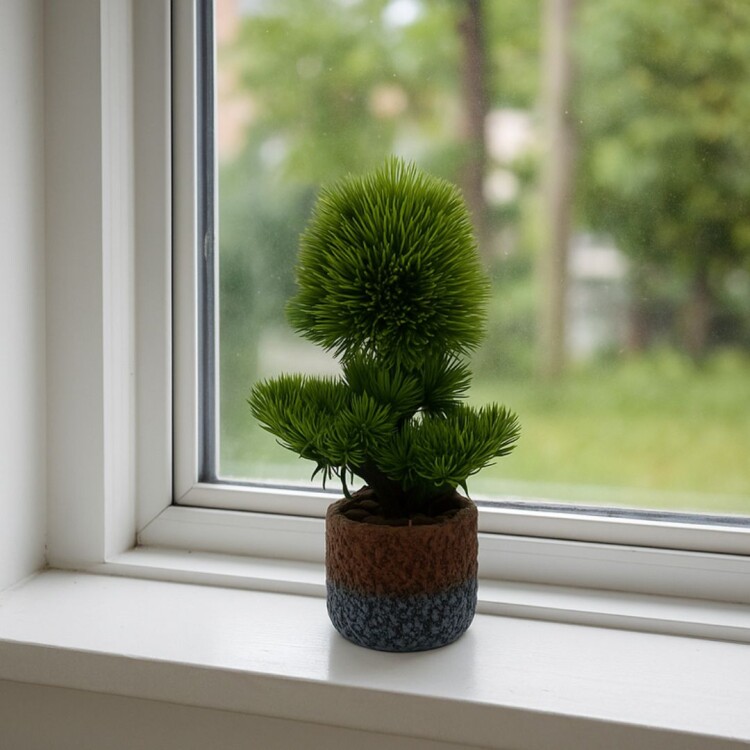 PLANTA DECORATIVA BONSAI MACETA CEMENTO PLANTA DECORATIVA BONSAI MACETA CEMENTO