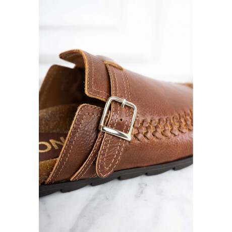 Zueco Trenzado Cuero Whisky