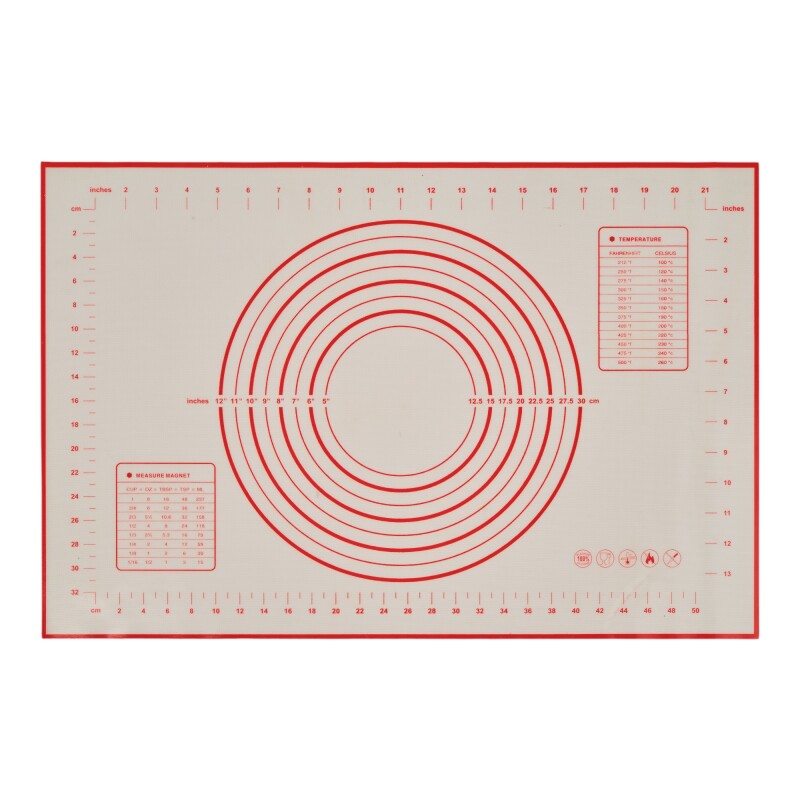 Placa Tapete Silicona Con Guías / Medidas 60x40cm Amasar Sin Color