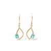 Caravanas colgante Aguamarina hoja- Oro bajo - Aguamarina- CA8093 conpiedra