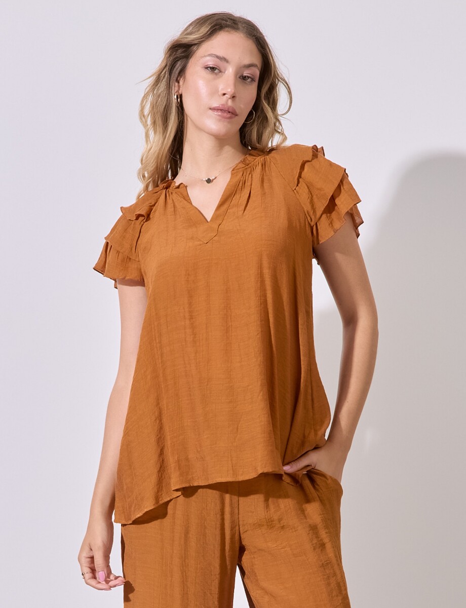 Blusa Volados - Tostado 