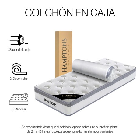 Sommier 1 Plaza Hamptons Rhodium 90X190 Negro