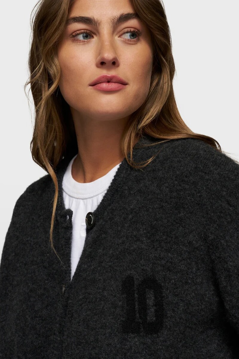 SOFT BASEBALL KNIT CARDIGAN Gris