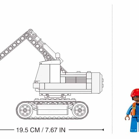 Pequeña Excavadora para armar+Figura 152 Piezas Pequeña Excavadora para armar+Figura 152 Piezas
