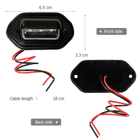 FAROL - MATRICULA 8 LED 12/24V - FAROL - MATRICULA 8 LED 12/24V -