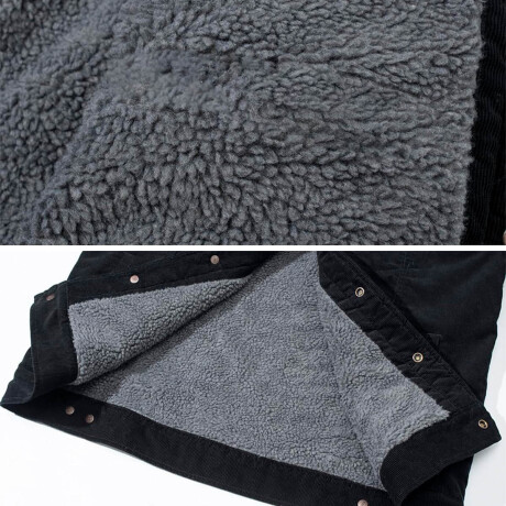 Campera Uzspace Pana Corderito Moda Hombre Urban Negro