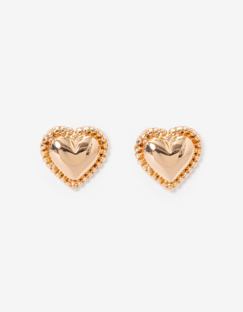 Aros Pasantes Metal Aros Pasantes Corazón Bold. - Dorado