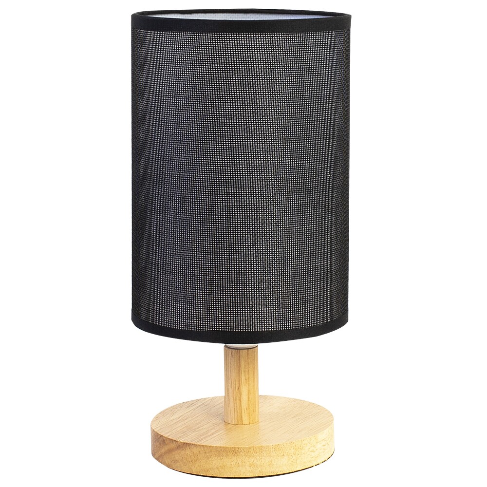 LÁMPARA MADERA NEGRO DE MESA