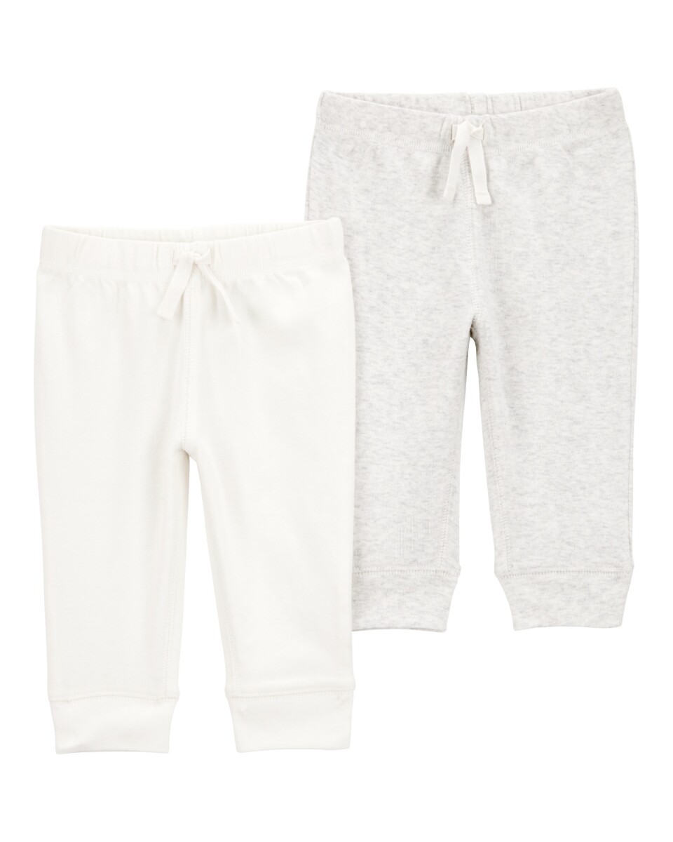 Pack dos pantalones de algodón, gris 