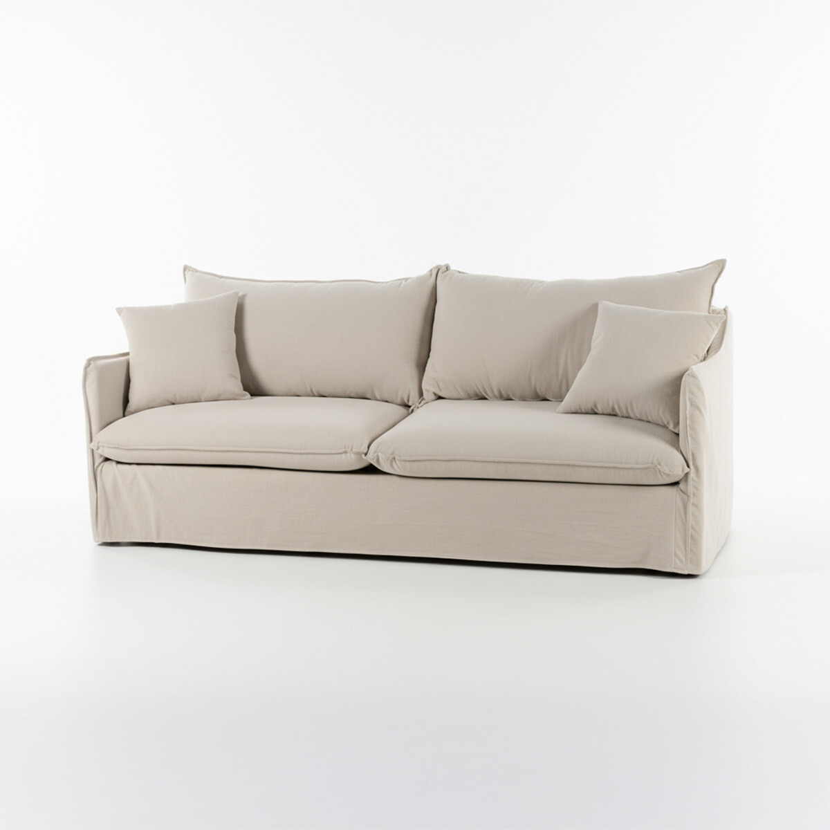 Sofá Snow con Funda - Tela Rústica - 3 cuerpos - TD5263-1636 (Capuccino) 