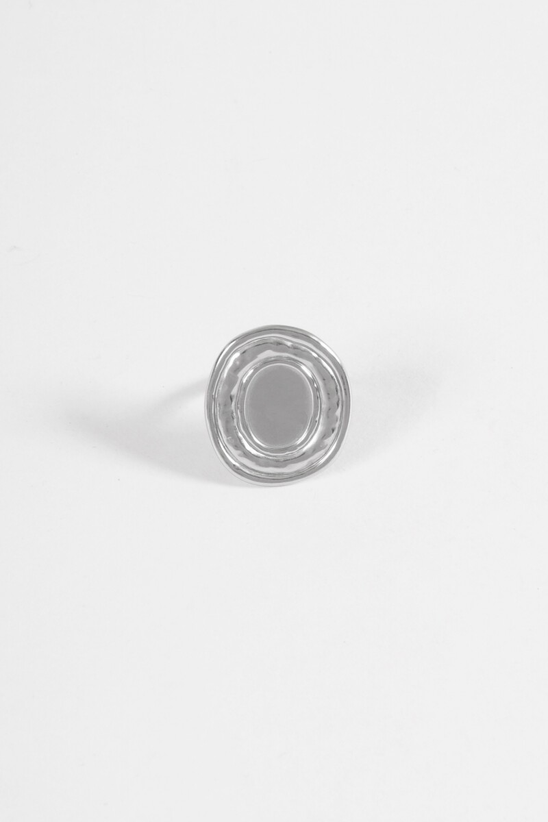 Anillo ajustable piedra plateado