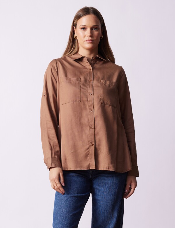 Camisa Bolsillos TOSTADO