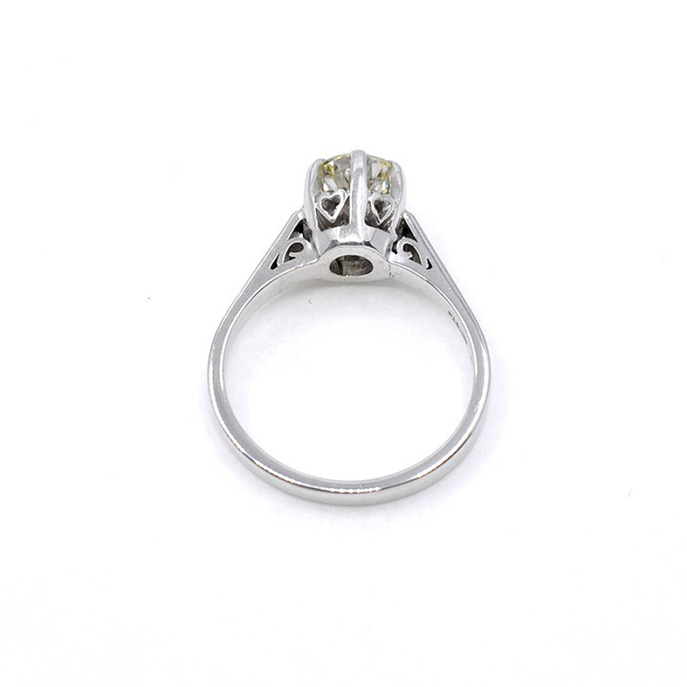 Anillo Antiguo En Oro 18K, Platino Y Brillante Anillo Antiguo En Oro 18K, Platino Y Brillante
