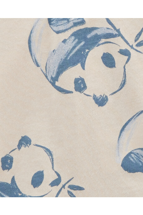 Set tres piezas pantalón, remera y body de algodón diseño panda Sin color