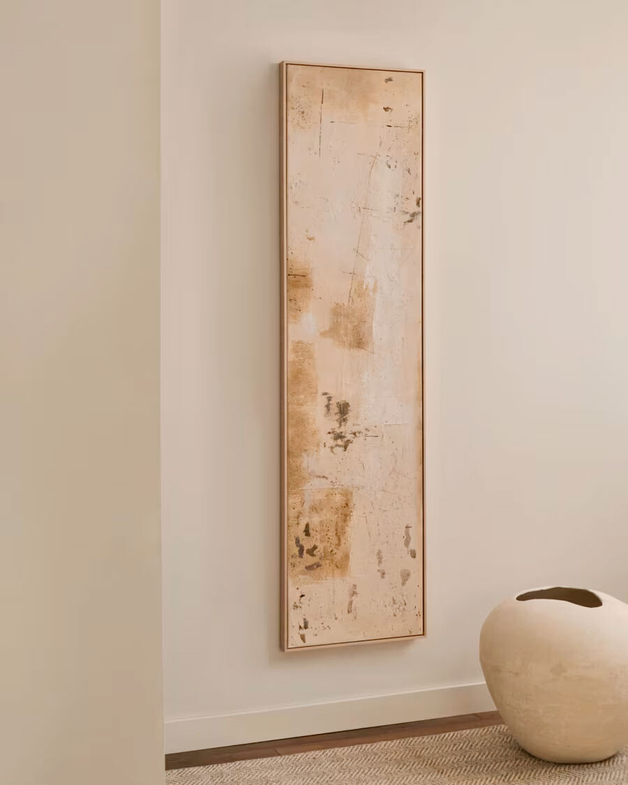 Cuadro abstracto Silpa beige oscuro 182 x 47 cm
