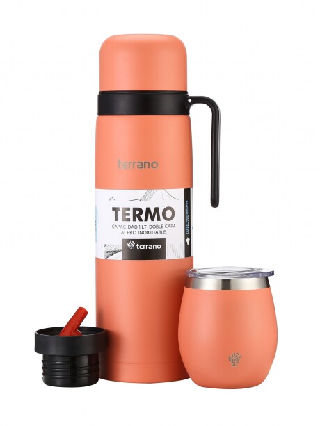 Kit Termo Manija Rigida + Mate con Tapa Coral