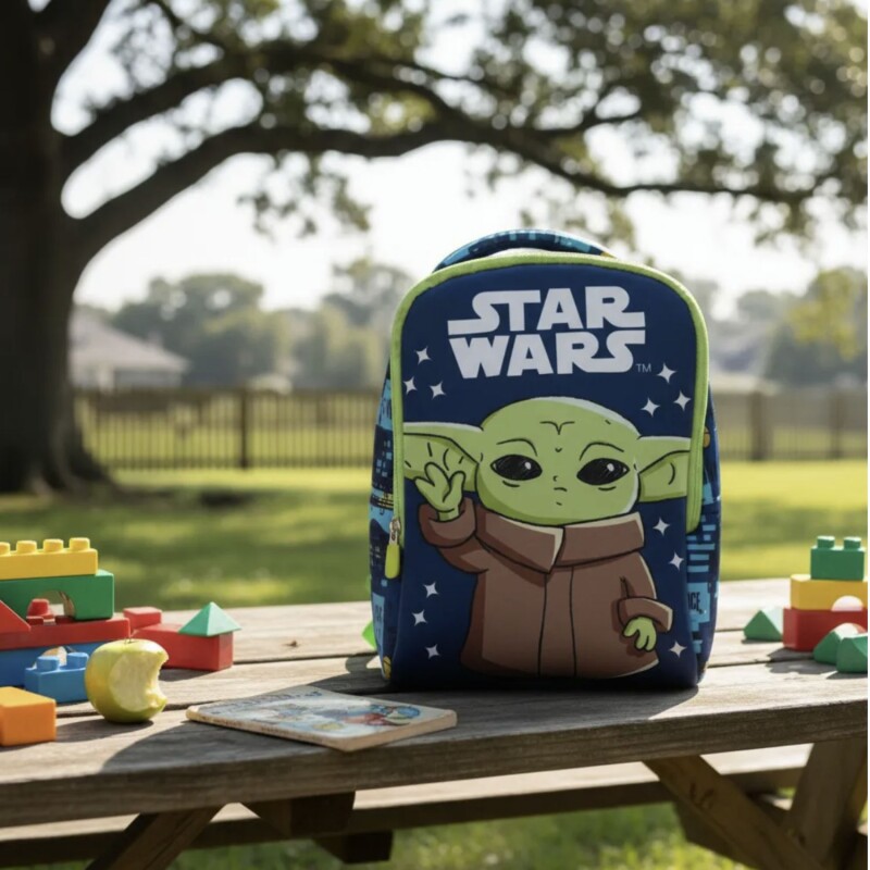 Mochila infantil en neopreno con personajes 27 cm BABY YODA VERDE