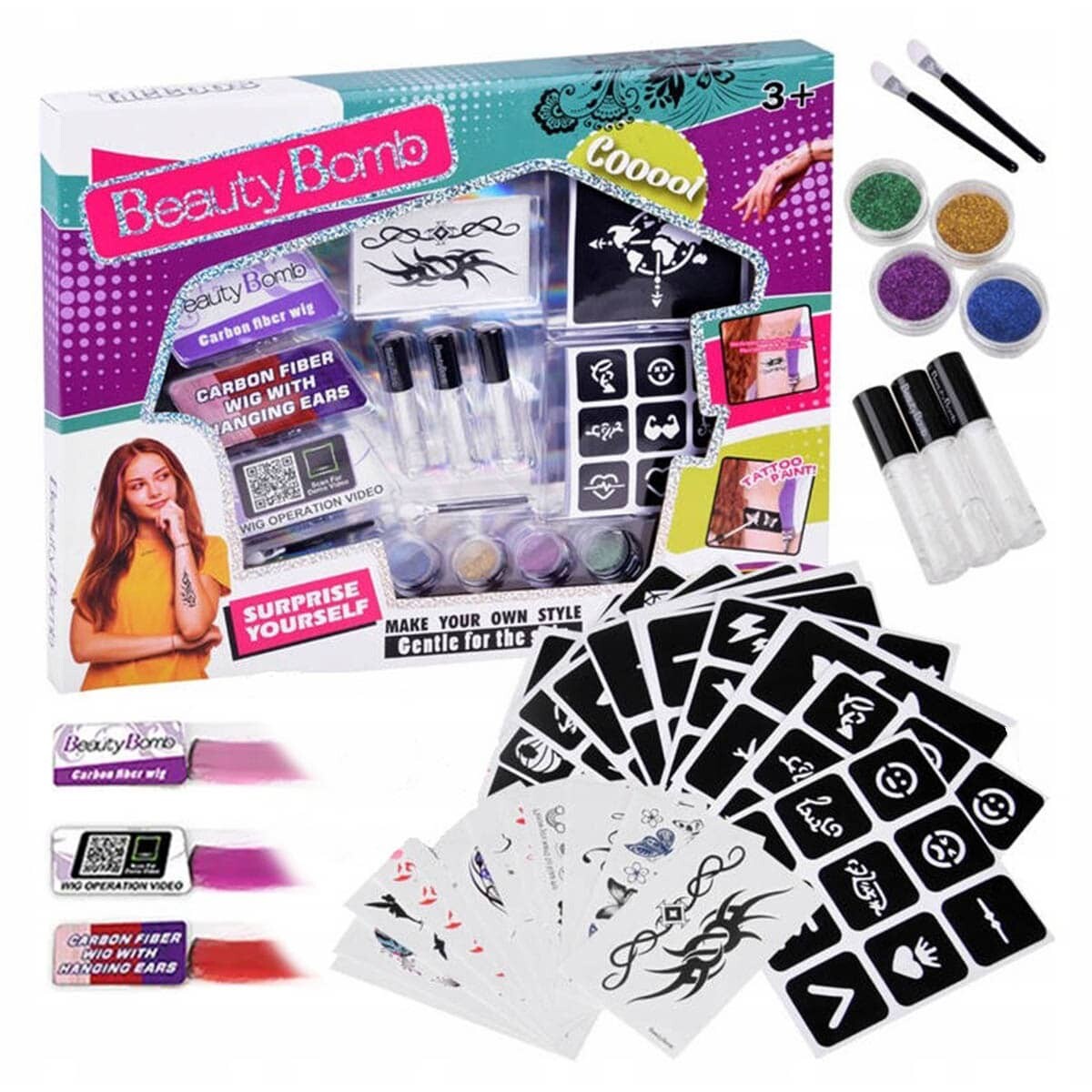Set Completo Belleza Para Tatuajes Temporales Niña - Jug027016 