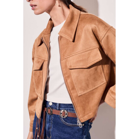 Campera Gamuza Cuero Vegano Whisky