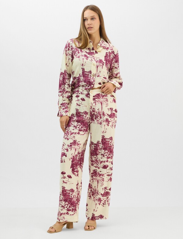 Conjunto Camisa Y Pantalón Estampado VIOLETA