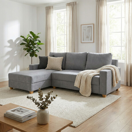 Rinconera Lucci - Tela Microfibra - Chaise izquierdo Berlin 06 (Grafito)