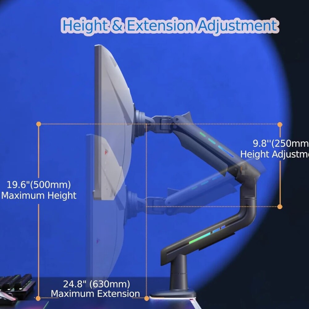 Soporte Monitor Gamer Luz Rgb-led 27 A 60. NB F5 Grafito Soporte Monitor Gamer Luz Rgb-led 27 A 60. NB F5 Grafito
