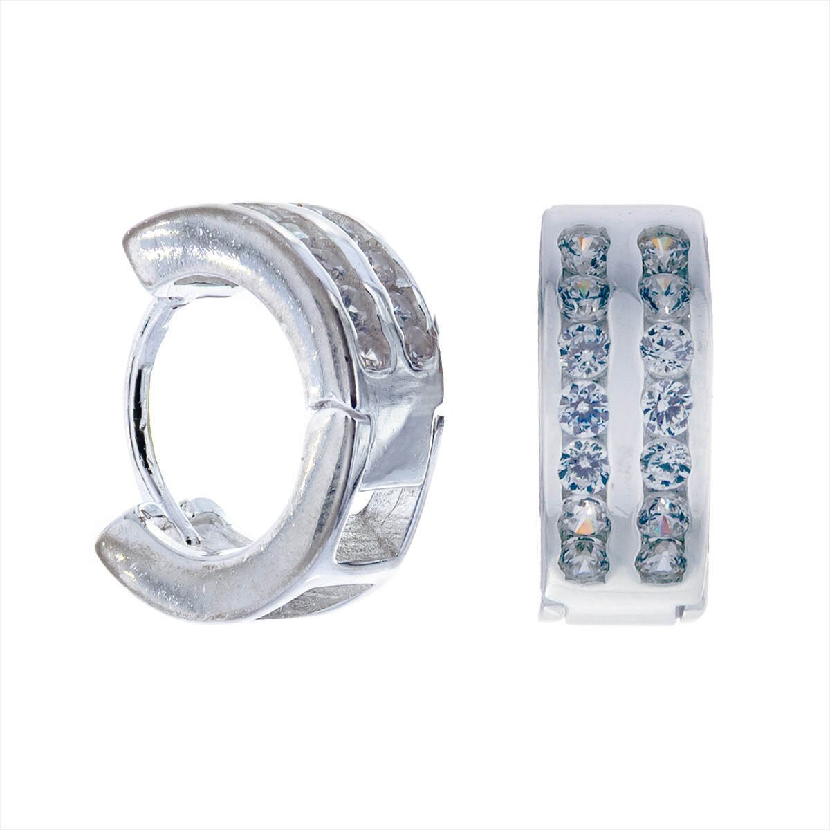 Par de caravanas de plata 925 con circonias. 