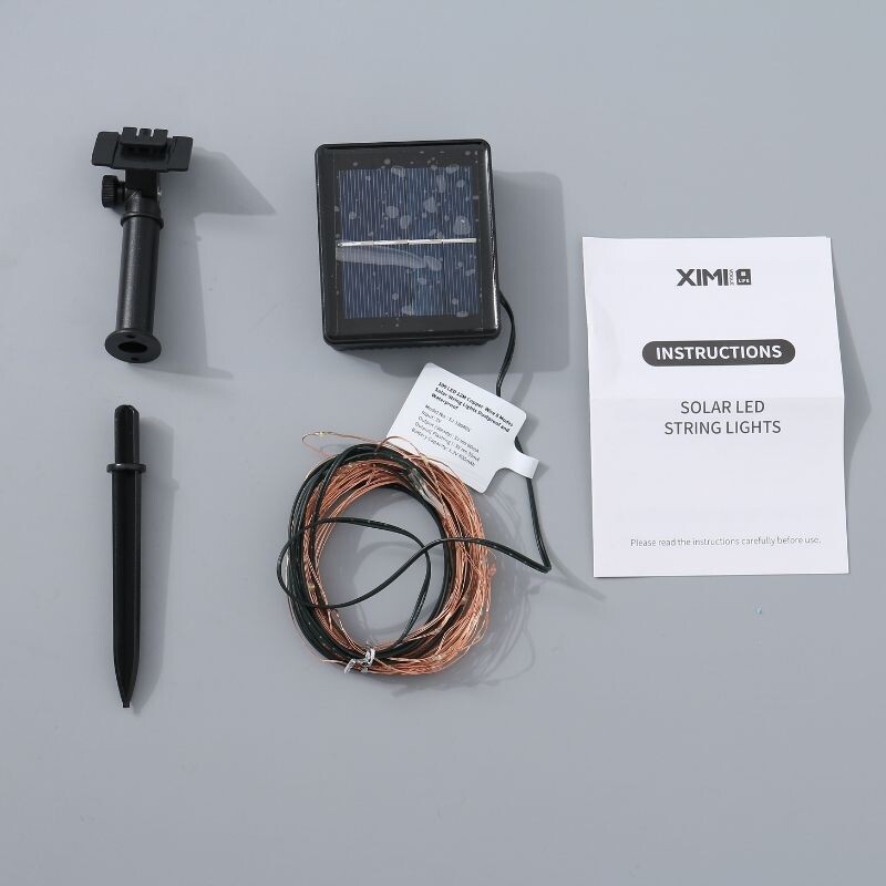 Luces Solares De Colores - Cable De Cobre 12 M Con 100 Led Luces Solares De Colores - Cable De Cobre 12 M Con 100 Led