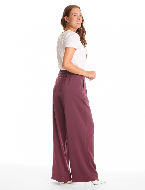 Pantalon Saten Wide BORDEAUX