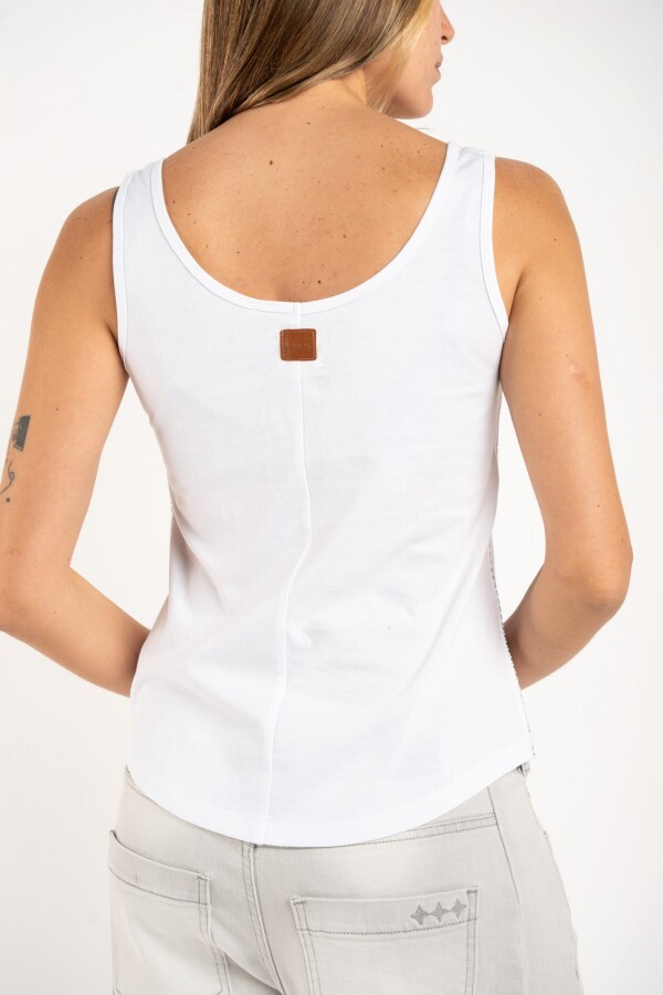 Musculosa Algodón Peinado Blanco