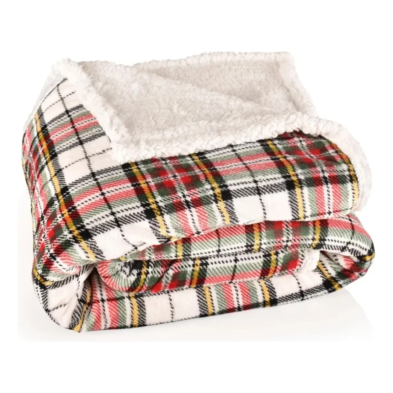 Frazada Reversible Polar Sherpa Cuadrille 150x200 - Blanco Frazada Reversible Polar Sherpa Cuadrille 150x200 - Blanco