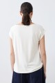 Blusa frente fantasía beige