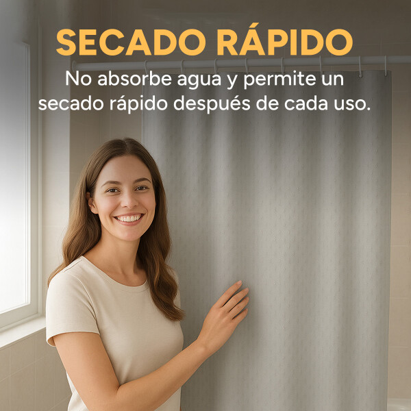 Cortina De Baño Ducha De Vinilo Plástico Varios Diseños Color Variante Gris