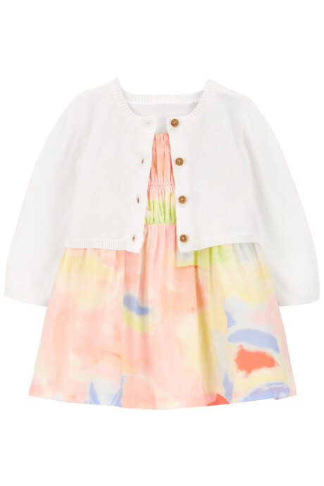 Set dos piezas de algodón, vestido y saco Set dos piezas de algodón, vestido y saco