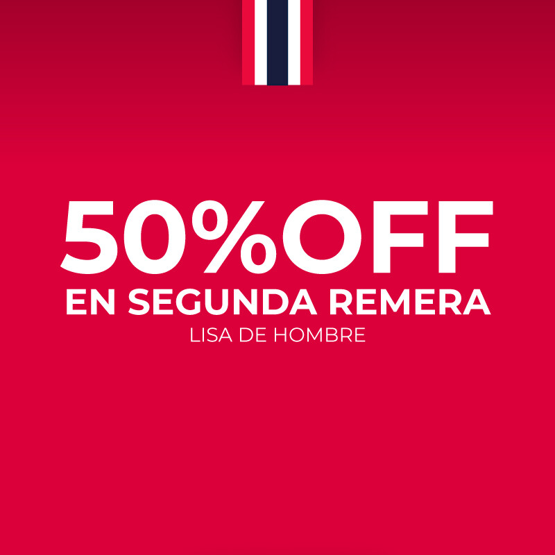 50%OFF en la segunda remera lisa SS25