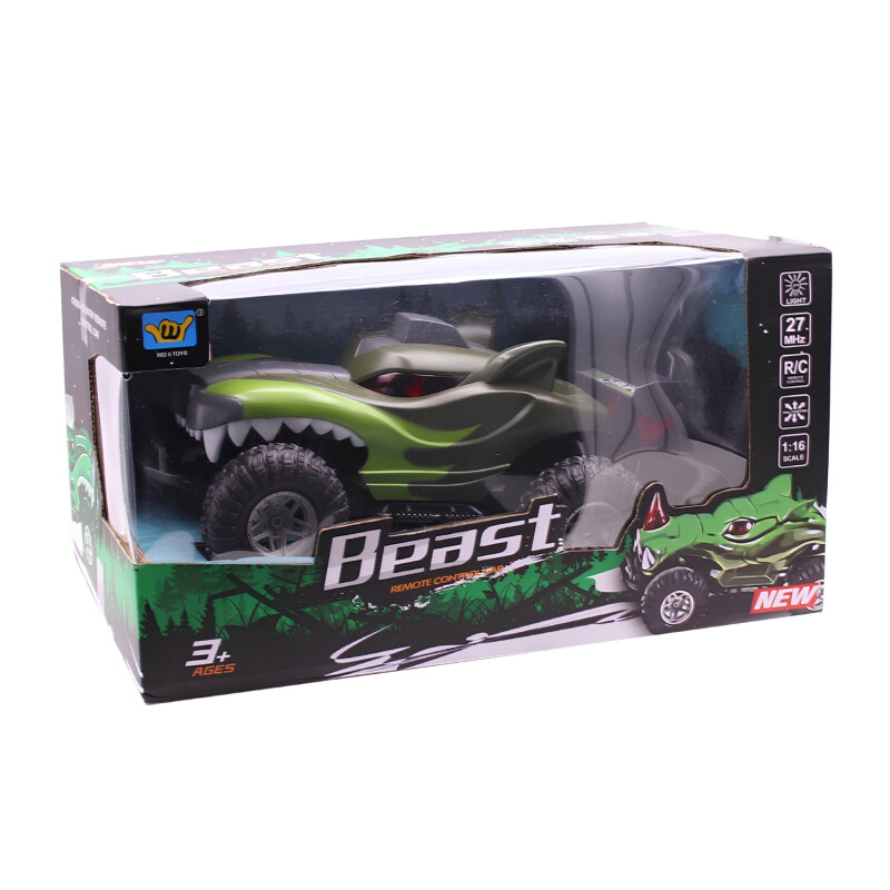 Auto a Control Remoto Monster Infantil 24x15 Cm Verde