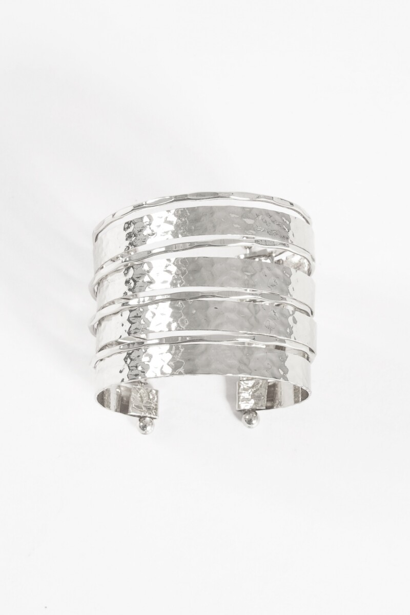 Pulsera vueltas texture plateado