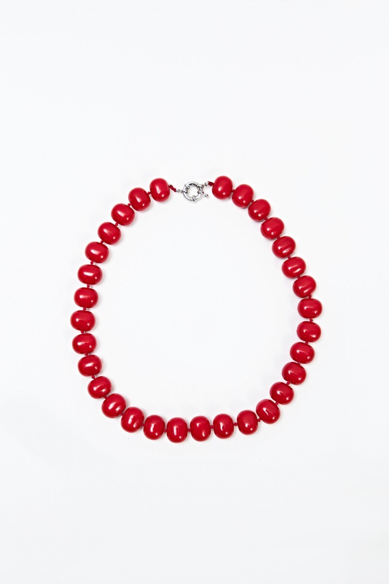 Collar cuentas de nácar - rojo 