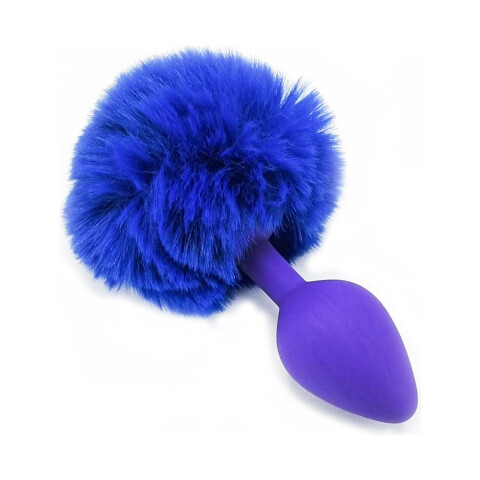Plug Anal Pompón Conejita Consolador Estimulador Talle S Variante Color Azul Violeta