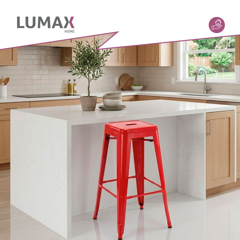 Taburete Tolix Hogar Pub Muebles Rojo