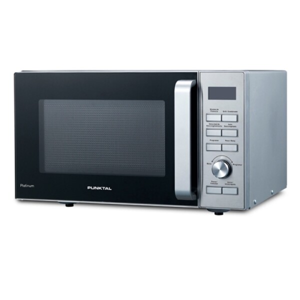 MICROONDAS 25 LTS. DIGITAL - GRILL - SILVER 900W – 6 NIVELES - FRENTE INOX. negro