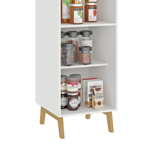 Mueble Multiusos y Alacena de Cocina con estante en MDP - Madera - Línea Melilla - Blanco Mueble Multiusos y Alacena de Cocina con estante en MDP - Madera - Línea Melilla - Blanco