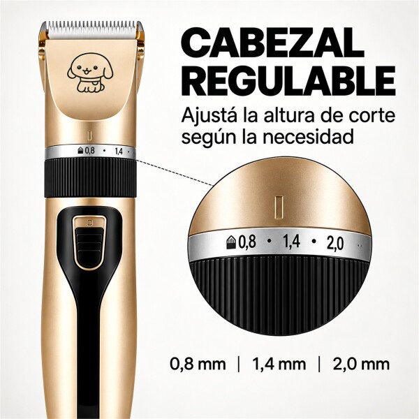 Máquina Corta Pelo Mascota USB-C Dorado