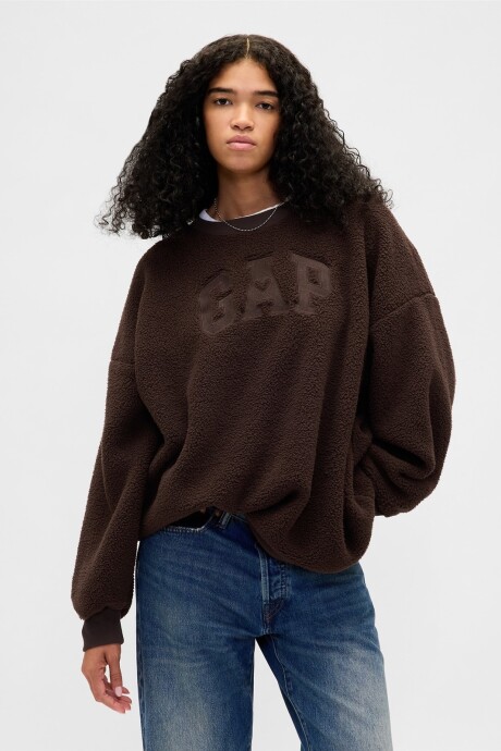 Buzo Corderito Logo Gap Mujer Terra Brown V2