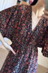 Vestido Manu de seda Tonos bordó