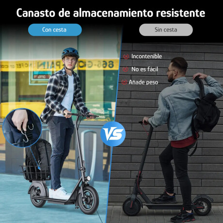 Scooter Monopatin Electrico con Cesta GYROOR X2 30km/h 450W Negro